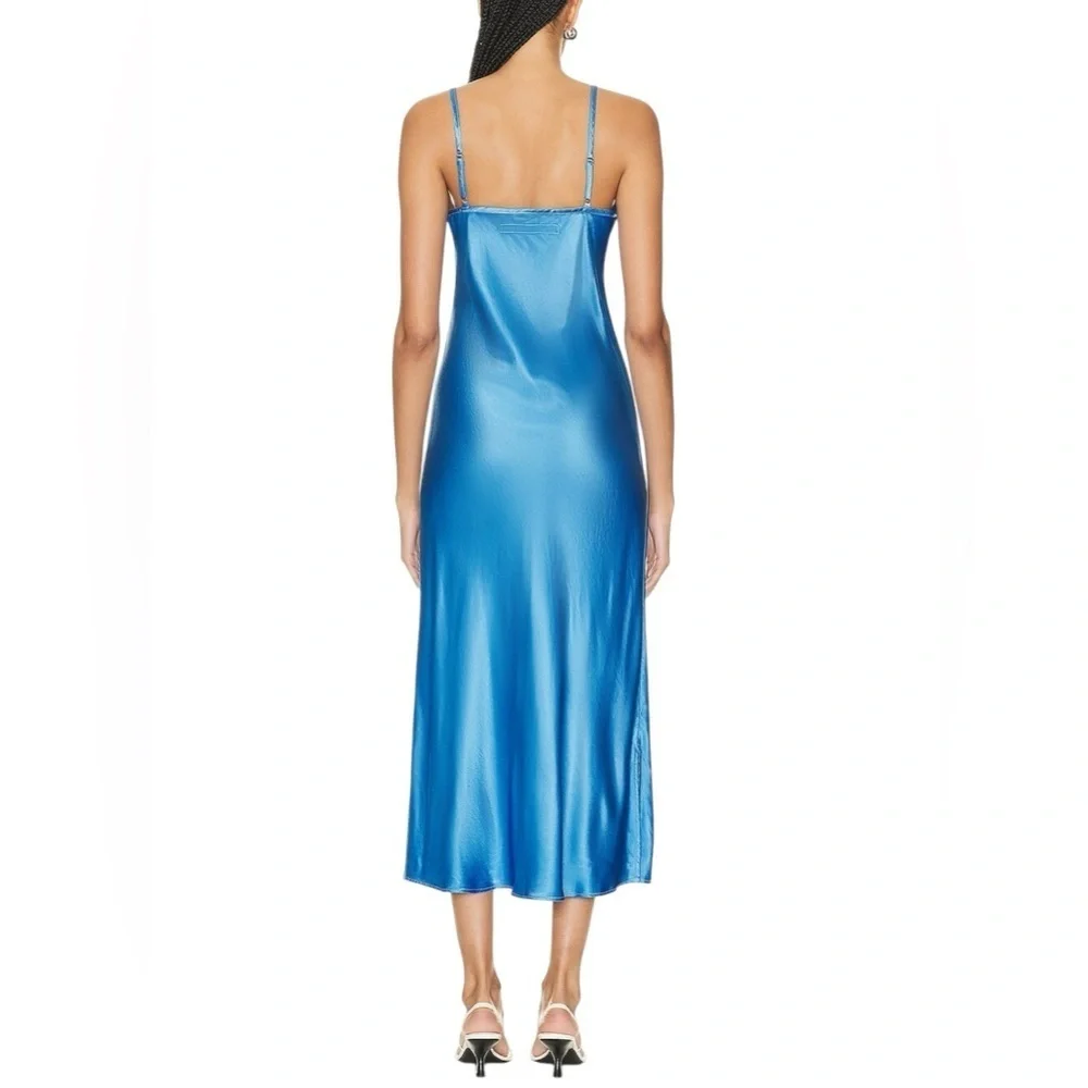 Enza Costa New Pool Blue Bias Cut Tank Slip Dress Size 4 / Extra Large